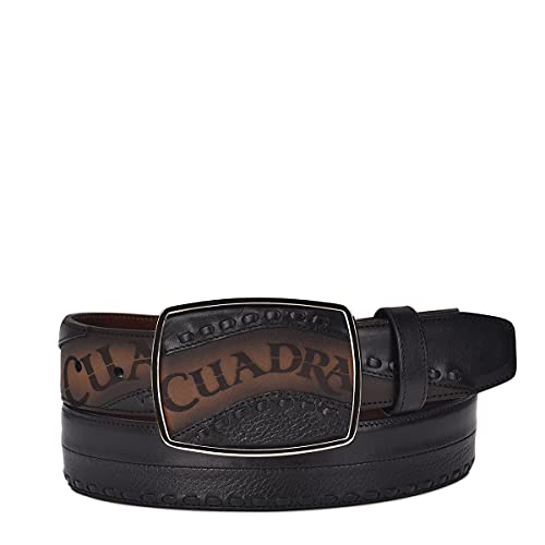 CUADRA men's western belt in genuine leather with laser details black