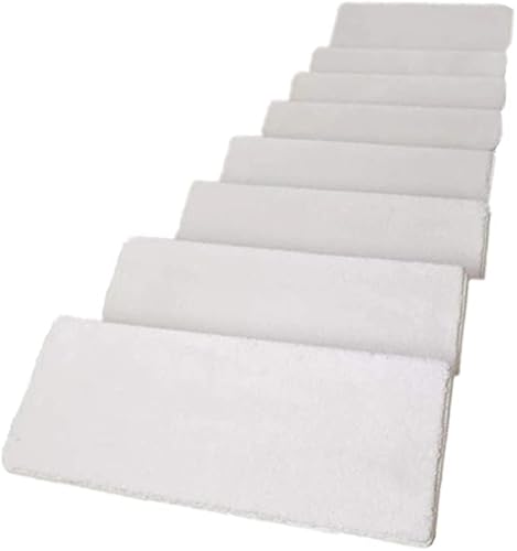 階段マット 厚さ18mm 2枚 ふわふわ 滑り止め 防音 折り曲げ 新型 足腰にやさしい 超厚手 キズ防止 吸着 ズレない 耐久的 四季通用 階段クッション 階段カーペット 大きい 長方形 65×24cm 多色 白