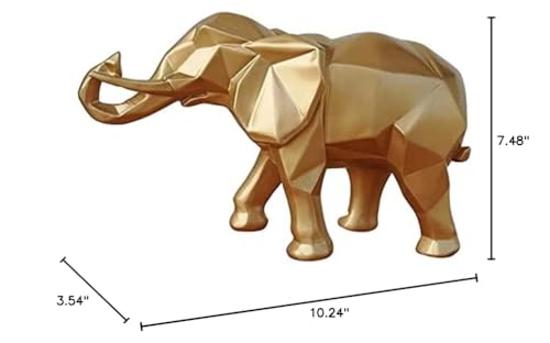 Estatua Elefante Dorado de Resina para Decoración miniatura 6