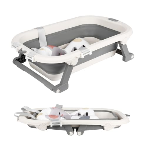 Bañera de bebé plegable, bañera plegable con cojín de bañera de bebida, reductor de bañera para bebe, bañera para bebé, de 0 a 36 meses, bañera portátil
