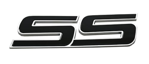 Image of 3pcs Front Door SS Emblem 3D Badge Nameplates Replacement for 06-10 Chevy Impala Trailblazer SS 15211285 Origianl Size (Chrome Black)