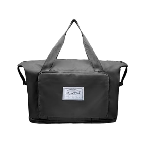 ボストンバッグ 【折りたためる】 大容量 拡張 軽量 旅行 修学旅行 メンズ レディース キャリーオンバッグ サブバッグ (ブラック)のサムネイル