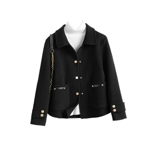 Chaqueta de tweed de cachemira premium de corte ajustado y diseño versátil de doble cara