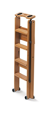 Arredamenti Italia Leiter 170/4 TUSCANIA; Holz - 4 Stufen - zusammenklappbar - mit Sicherheitssystem - Farbe: Kirsche holzAr-It il cuore del legno