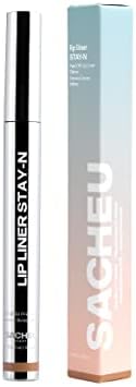 Sacheu Lip Liner Stay-N - Peel Off Lip Liner Tattoo, Peel Off Lip Stain, Long Lasting Lip Stain Peel Off, Infused with Hyaluronic Acid & Vitamin E, For All Skin Types - nOOHde Shade, Pack of 1
