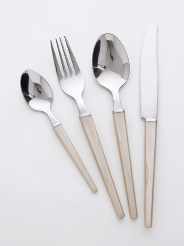 BRANDANI SET SERVIZIO 24 PEZZI POSATE POSATA AVORIO PERLATA ACCIAIO INOX 18/10 57645