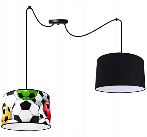 Light-Home - SOCCER - Lampadario a Sospensione Ragno - Lampade a Sospensione in Metallo con Paralume Moderno - E27-2-Luce - MIX