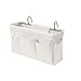 E EBETA Bett Organizer Bett Tasche mit Darhthaken Hängetasche Hochbett Aufbewahrungstasche für Buch, Magazin, Handy, Kopfhörer Bett Aufbewahrung(Weiß)