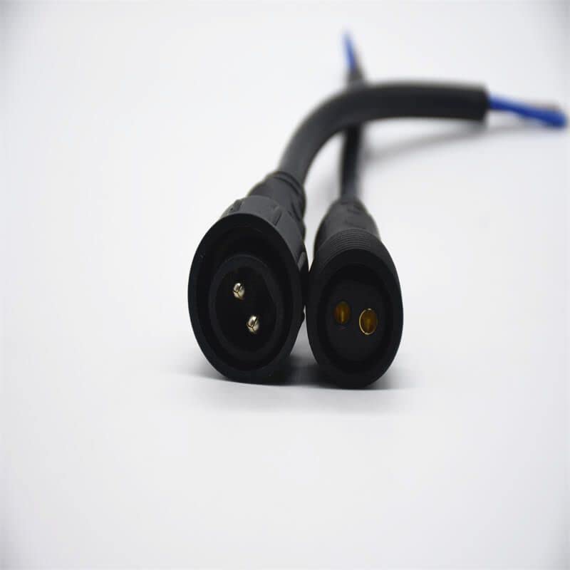 M25 PVC 2Pin Male and Female Screw Joint Connector for AC/DC IP67 Nylon Waterproof 0.2M Length 2 * 2.5㎜² Cable for LED