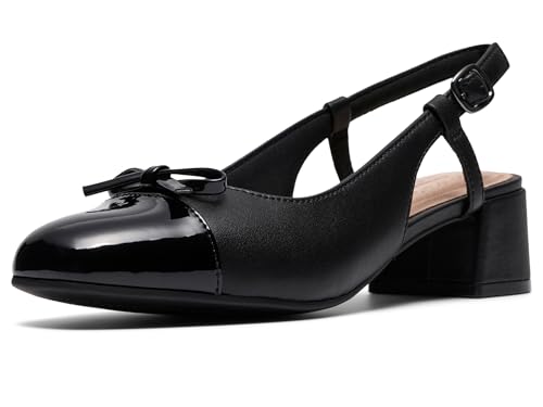 Zapatos de vestir Clarks para mujer en cuero negro de alta gama