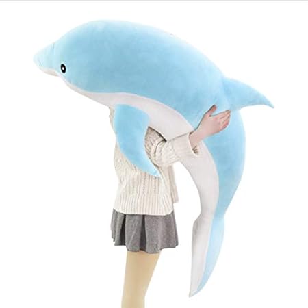 Amazon Sairch イルカ ぬいぐるみ かわいい ソフト ぬいぐるみ イルカ クッション クリエイティブ 子供 おもちゃ 女性 子供 誕生日 クリスマス 100cm ブルー ff02 1 044 2504 ぬいぐるみ おもちゃ