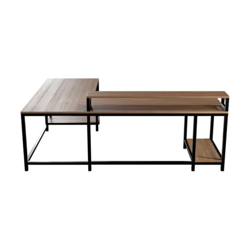 Image of Riyan Luxiwood Archice Study Table, L - Shape Office, Living Room, Gaming Table, Work from Home, Computer and Laptop Tables (Color - Beige, Size - Large)