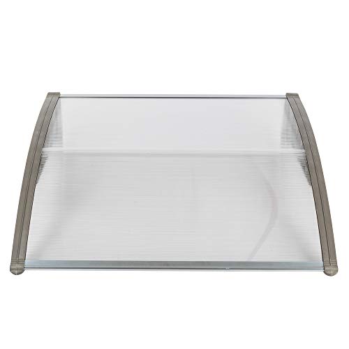 40" x 40" Window Door Awning Canopy, Polycarbonate Entry Door Outdoor Window Awning Exterior, Front Door Overhang Awning for Sun Shutter, UV, Rain and Snow Protection, Hollow Sheet (Clear Board)