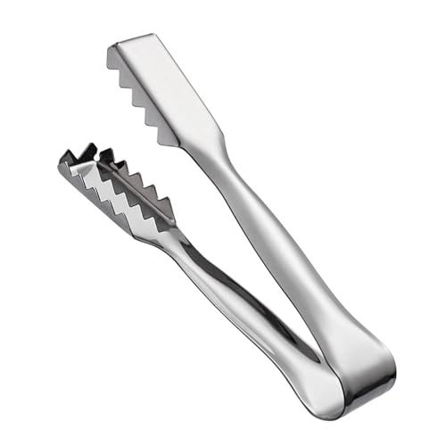 2 pcs pinzas de hielo, pinzas de cóctel de acero inoxidable, pinzas de cubo de azúcar de acero inoxidable de 6.3 pulgadas para barra, postres, té, café y aperitivos