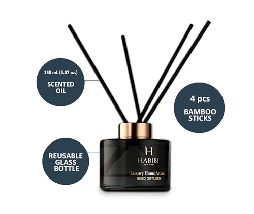Set difusor de aceites esenciales H Habibi 150 ml con 4 varillas miniatura 6