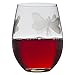 The Wine Savant Dragonfly Wine Glasses Set of 4 For White and Red Wine, Water or Whiskey, Each Glass Is Individually Sand Etched - Dragonfly Wine Glasses