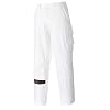Portwest Painters Trousers Work Pants Protection Protect Overall Decorator Paint, Medium White