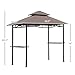 Outsunny 8 ft New Double-Tier BBQ Gazebo Grill Canopy Barbecue Tent Shelter Patio Deck Cover - Coffee
