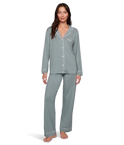 Image of Eberjey Gisele Classic Women's Pajama Set | Long Sleeve Shirt + Long Pants