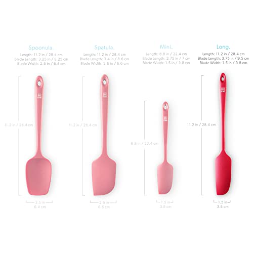 DI ORO Jar Spatula Silicone - Jar Scraper Long Handle for Cooking & Baking - Heat-Resistant Silicone Kitchen Spatula for Cake & Blenders - Nonstick Cookware Safe Utensil - Dishwasher Safe (Red) - Thumbnail 5