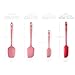DI ORO Jar Spatula Silicone - Jar Scraper Long Handle for Cooking & Baking - Heat-Resistant Silicone Kitchen Spatula for Cake & Blenders - Nonstick Cookware Safe Utensil - Dishwasher Safe (Red)