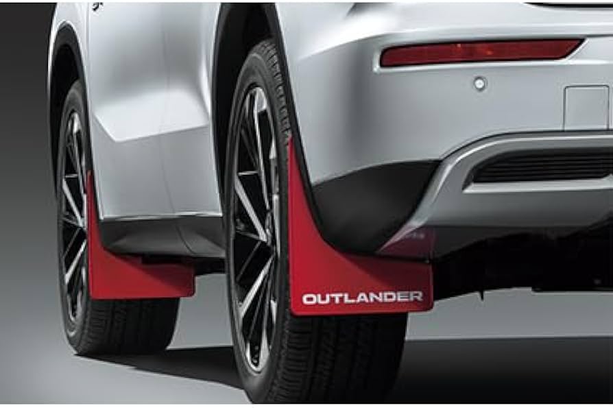 三菱　アウトランダーPHEV GN0WJAOS レッド マッドフラップ 4枚 三菱 アウトランダーPHEV GN0WJAOS レッド マッドフラップ 4枚