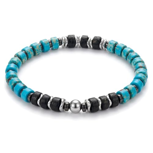 Pulsera de Turquesa con Hematite y Cuentas de Madera miniatura 1