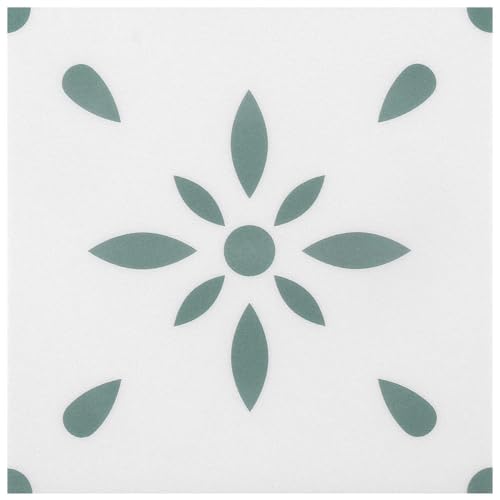Peel & Stick azulejos de piso Piso de vinilo autoadhesivo para cocina Baño Lavandería Casa de mascotas Chimenea 20 hojas 8 'x8' pegatinas de piso extraíbles Decoración del hogar (Hojas verdes)