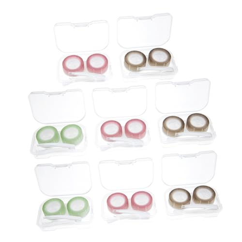 Homoyoyo 8 Piezas Estuche de Lentes de Contacto Portátil de Caja de Lentillas Resistente y Conveniente Accesorios para Almacenamiento Seguro y Viaje