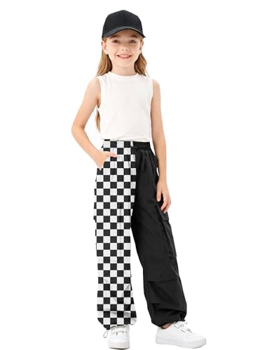 Image of Girls Cargo Pants Elastic Waist Drawstring with Pockets Pants
