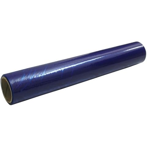 Plasticover Floor Protection Film, Temporary Adhesive Plastic, Blue, 36" Wide by 200' Long Cover