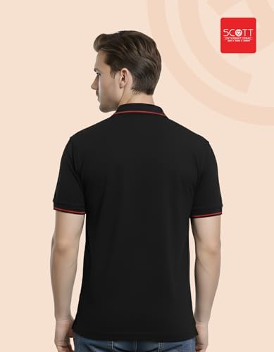 Image of Scott International Cotton Polo T Shirt | Collar Tshirts | Half Sleeves Plain T Shirt | T-Shirt |Tshirt for Men Stylish | Men's Tshirt