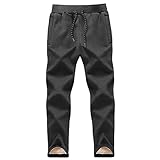 [KEFITEVD] 暖パン メンズ 防風 裏ボア ジョギング パンツ トレーニング スポーツウェア ジャージ 防寒パンツ 長ズボン 暖かい 裏起毛 スウェットパンツ 無地 部屋着 灰 ダークグレー JP L