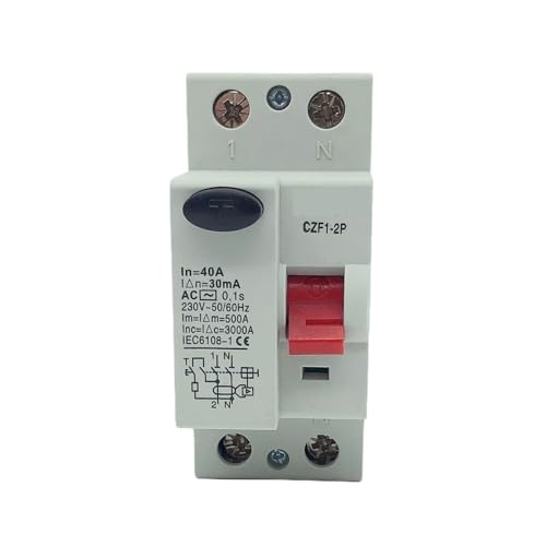 1PCS RCD RCCB ELCB8-2P 230VAC 2P25A 40A 63A 30mA RCCB Residual Current Circuit Breaker Operating Protection Device Power Tool (Size : AC Class EM Type, Color : 2P16A100MA)