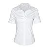 SUNNOW-Womens-Tailored-Short-Sleeve-Basic-Simple-Button-Down-Shirt-with-Stretch SUNNOW Womens Tailored Short Sleeve Basic Simple Button-Down Shirt with Stretch White