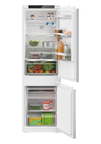 Bosch KIV86VSE0 Serie 4 Einbau-Kühl-Gefrier-Kombination, 177,5 x 56 cm Nische, 184 L Kühlen & 85 L Gefrieren, Schleppscharnier, Made in Germany, VitaFresh längere Frische, LowFrost seltener abtauen