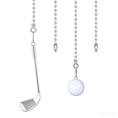 Image of Golf Ceiling Fan Pull Chain Decorative Extension Light Pull Chain Set,Sport Theme Fan String Charm Decorative Extension,Fan Light Chains Ornaments,Golf Pendant for Ceiling Fans Lights Lamp