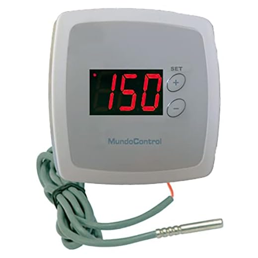 Mundocontrol - Termostato Digital de Superficie con Sonda PTC | Pantalla de 3 Dígitos | 85 x 85 x 30 mm