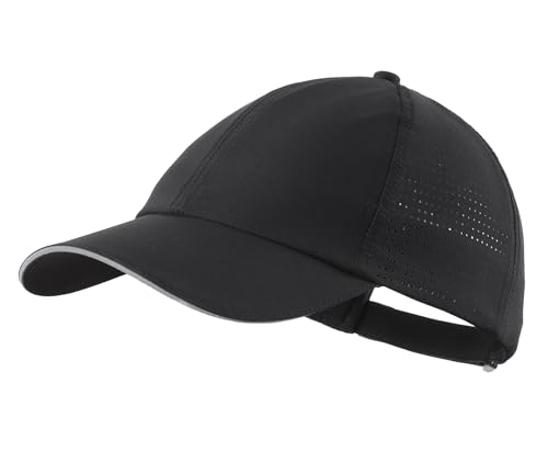 Home Prefer Reflective Water Repellent UPF50+ Quick Dry Sun Hat for Men Women Running Sports Hat Airy Light Weight Baseball Caps Black