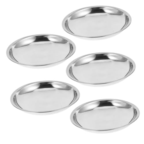 HIAKDOFT 5個 ステンレス製丸型調味料皿 点 加厚耐久性 ソース用小皿 乾果や果物皿 多用途コンパクト 簡単洗浄可能 食卓や贈答用に