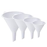 Chef Craft Classic Plastic Funnel, 2-5 inches in Diameter 4 Piece Set, White