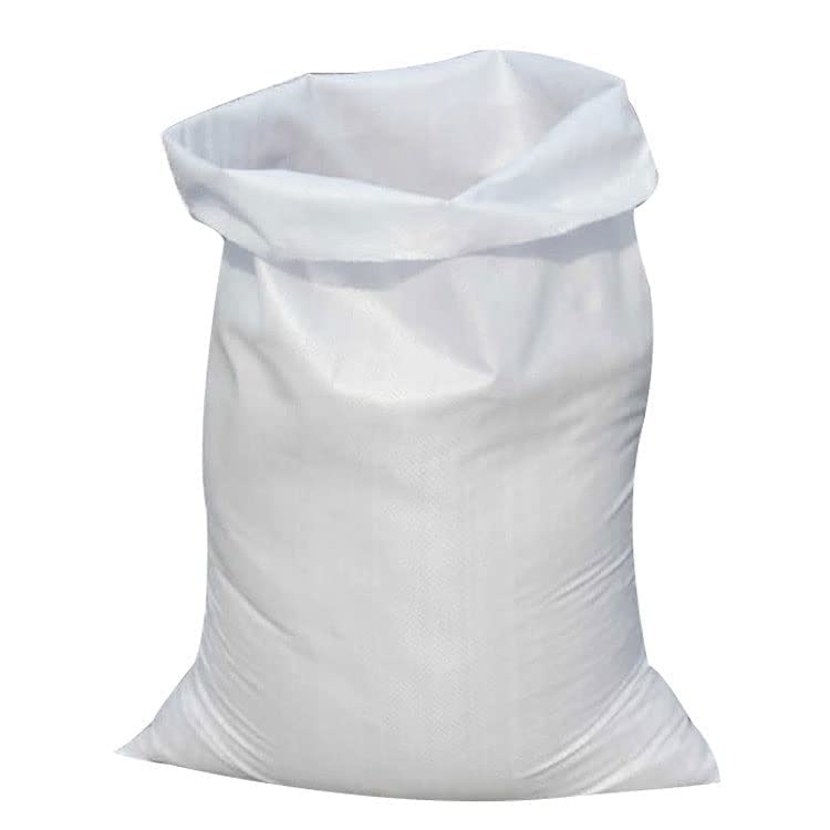 Image of Heavy-Duty PP White Woven Bora /Bags for Rice, Wheat, Grains & Vegetables - 36x60 Inch (Pack of 10)