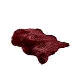 ラグマット 人工ムートン マット フワフワ 柔らかい肌触り リビングルーム ベッドルーム キャンプ (ワインレッド, 50×80cm)