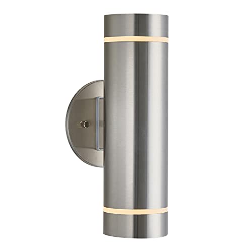 Artika C7 Modern Outdoor/Indoor Wall Light, Stainless Steel Finish - Ideal for Porch, Garage, Living Room, Bedroom, Hallway - Beam of Light is Projected in 3 Different Directions by artika - Used condition - US$33.17
