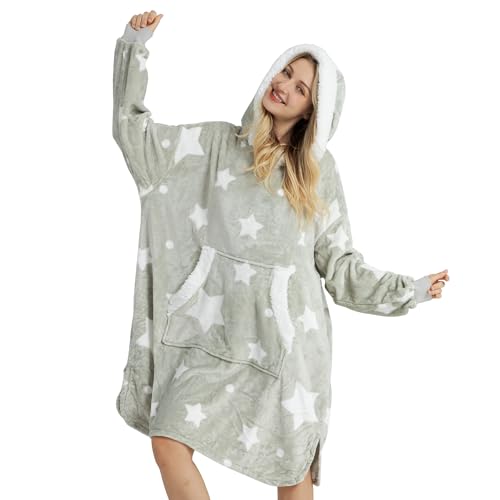 Winthome Decken Hoodie Weich Kuschelig, Kuschelpullover Damen mit Tasche...