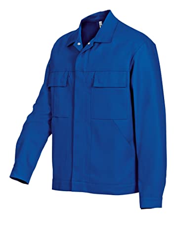 BP Workwear Basic 1485-060-13 Veste de travail - Boutonnière dissimulée - Coton pur - Coupe normale - Taille : 52/54 - Couleur : bleu roi