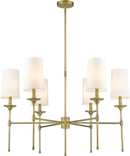 Z-Lite 3033-6RB Emily Chandelier, 6-Light 360 Total Watts, Rubbed Brass