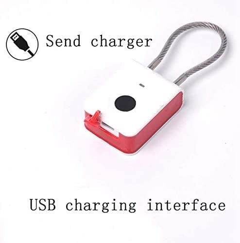 Candado con Huella Dactilar IP65, Resistente al Agua, Carga USB, 0,5 Segundos para desbloquear el teléfono móvil, Apto para Mochilas de Viaje.