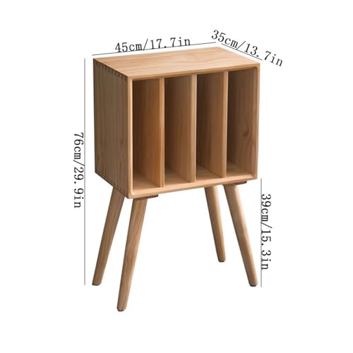 Mueble de madera para vinilos que evita fundas dobladas 3