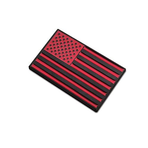 Image of 1Pc American Flag Sticker Decal 3.35 inch Metal Flag Car Stickers Emblem Bumper Stickers Logo for Vehicle Car Fender Side Tailgate USA US Flags Decals for Trucks Motorcycle 3D Badge (Black red)
